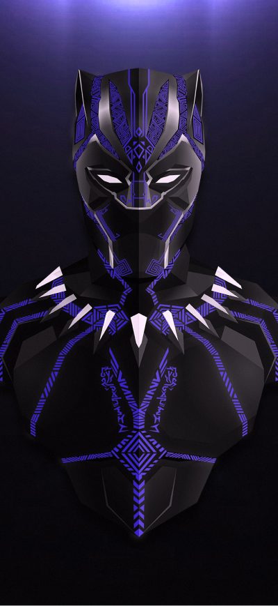 Fond d'écran iPhone Black Panther Lowpoly Minimalism