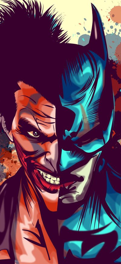 Fond d'écran iPhone Joker And Batman Faces Artwork