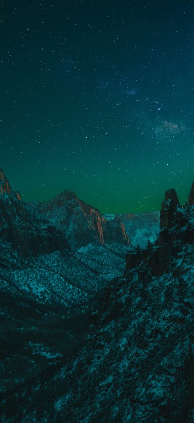 Fond d'écran iPhone Starry Night In Zion National Park 5k