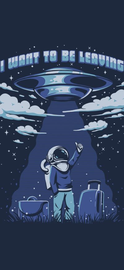 Fond d'écran iPhone Astronaut Ufo Minimalism