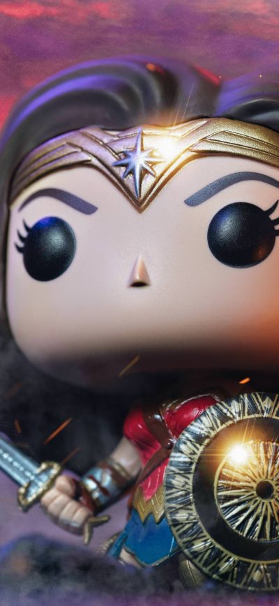 Fond d'écran iPhone Wonder Woman Funko 5k