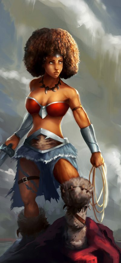Fond d'écran iPhone Wonder Woman Barbarian Style Artwork