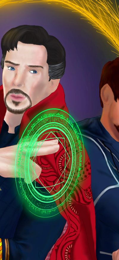 Fond d'écran iPhone Doctor Strange And Iron Man In Avengers Infinity War Artwork