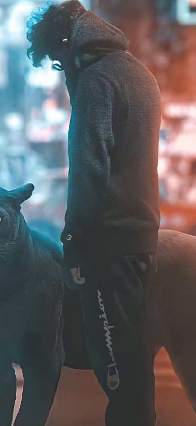 Fond d'écran iPhone Black Panther And Hoodie Boy 4k