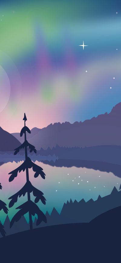 Fond d'écran Nothern Lights sur iPhone