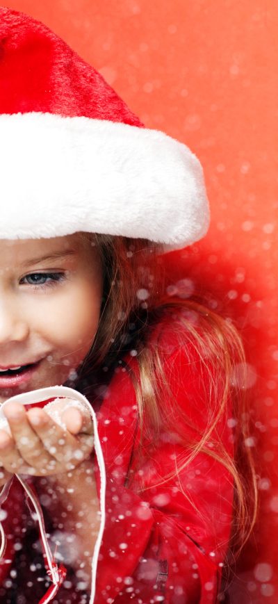 Fond d'écran iPhone Little Santa Girl Christmas