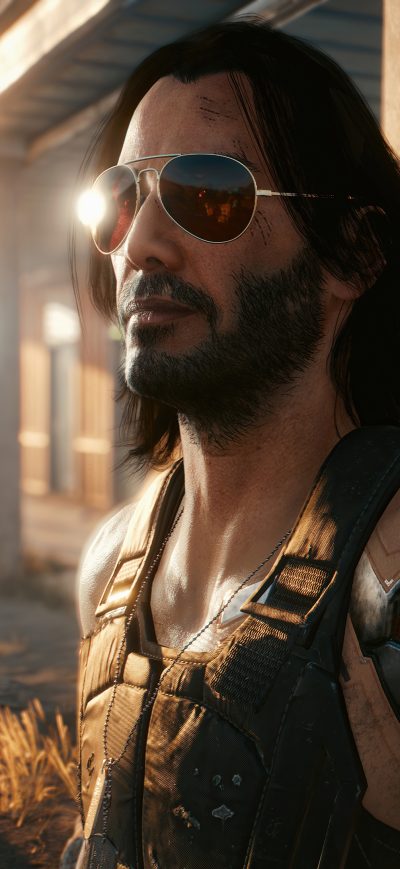 Fond d'écran iPhone Keanu Reeves Cyberpunk 2077 2021