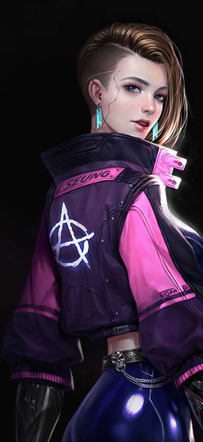 Fond d'écran iPhone Cyberpunk Girl 2020