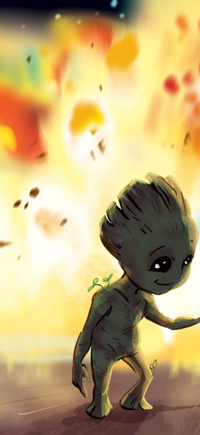 Fond d'écran iPhone Baby Groot Fan Art