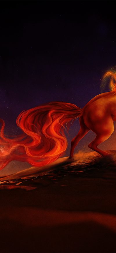 Fond d'écran iPhone Horse Burning Digital Art