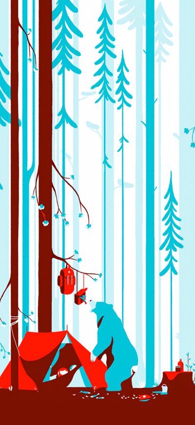 Fond d'écran iPhone Deer Forest Illustration