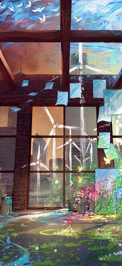 Fond d'écran iPhone Envision Painting Girl 4k