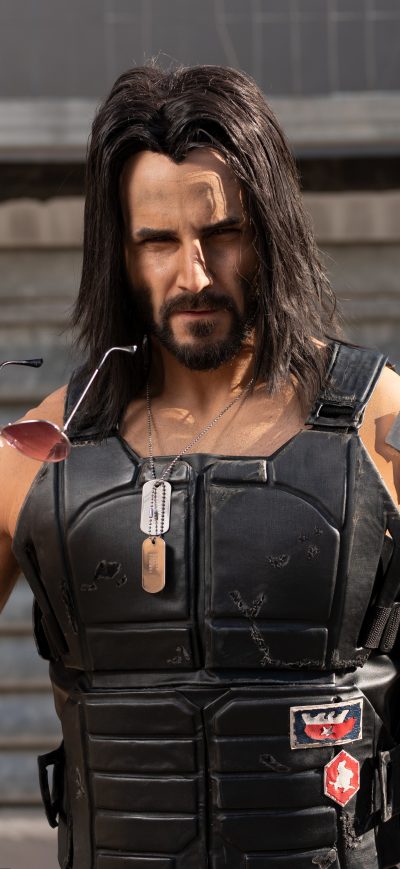 Fond d'écran iPhone Keanu Reeves Cyberpunk 2077 Cosplay