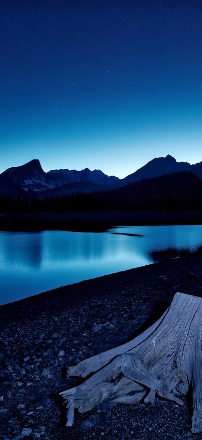 Fond d'écran iPhone Blue Hour Kananaskis Lake Stars 8k