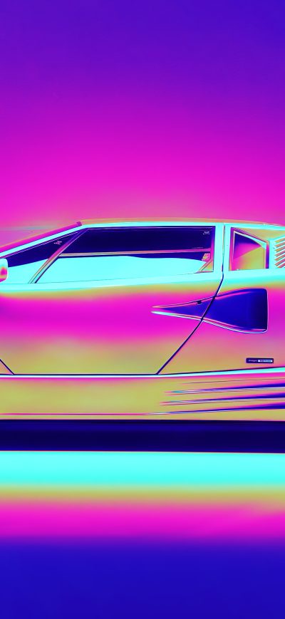 Fond d'écran iPhone Lamborghini Countach Retro Artwork 4k