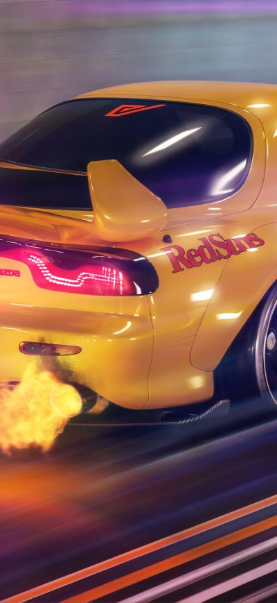 Fond d'écran iPhone Mazda Rx7 Flaming Out