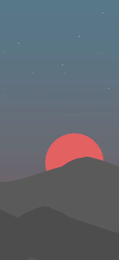 Fond d'écran iPhone Mountains Sunset Minimal 4k