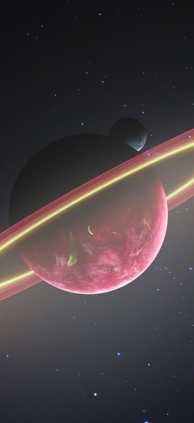 Fond d'écran iPhone Deep Space Ring Planet 4k