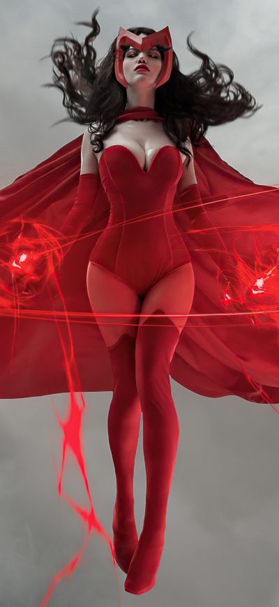 Fond d'écran iPhone Scarlet Witch Marvel Comic Cosplay