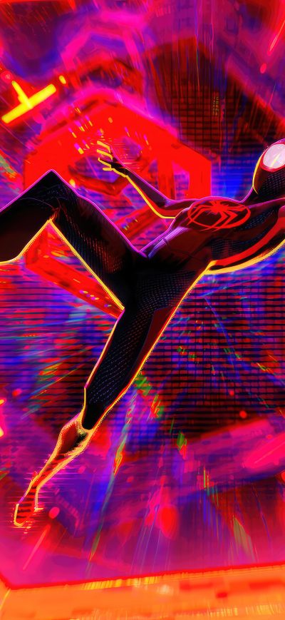 Fond d'écran iPhone Miles Morales Across Spidervese