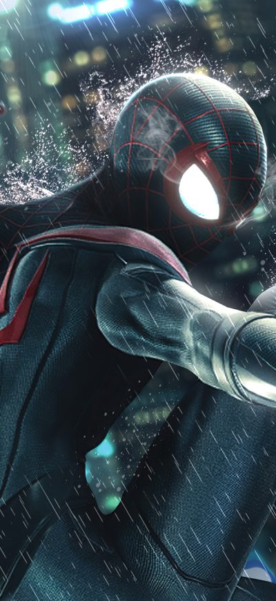 Fond d'écran iPhone Spiderman Miles Morales Blitzfinn 4k