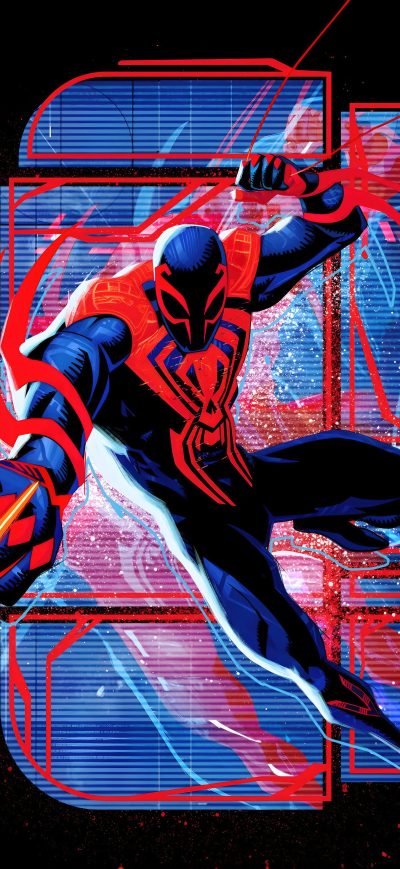 Fond d'écran iPhone Spiderman 2099 Dark Minimal 5k