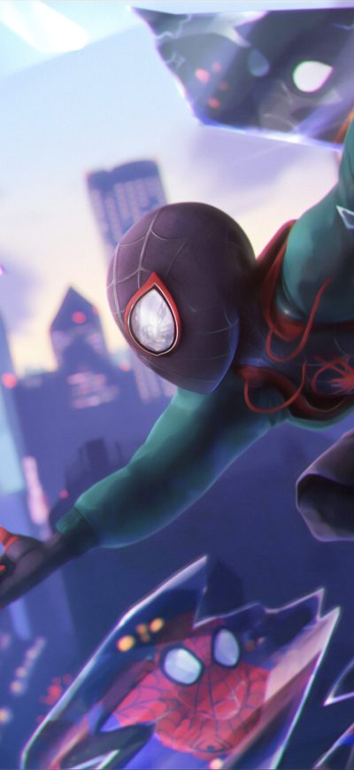Fond d'écran iPhone Spider Verse All Heroes