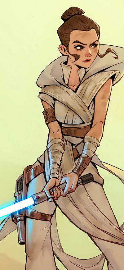 Fond d'écran iPhone Rey Skywalker Star Wars Fanart 5k