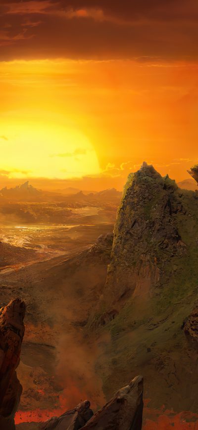 Fond d'écran iPhone Sunrise On Alien Planet 4k