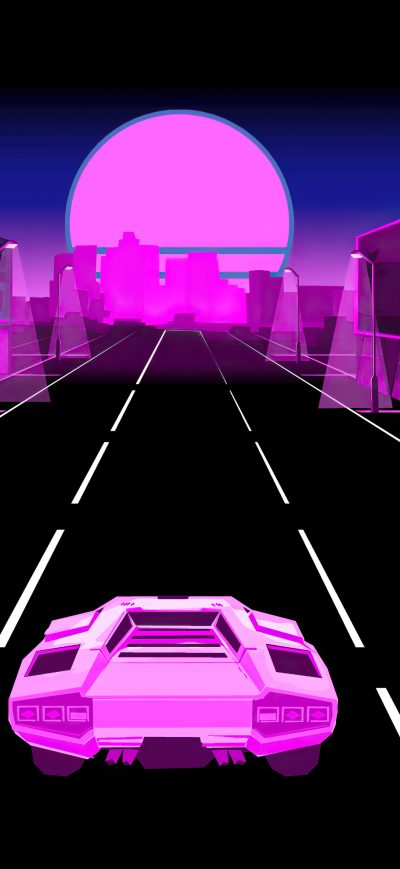 Fond d'écran iPhone Neon Dream Lamborghini 5k