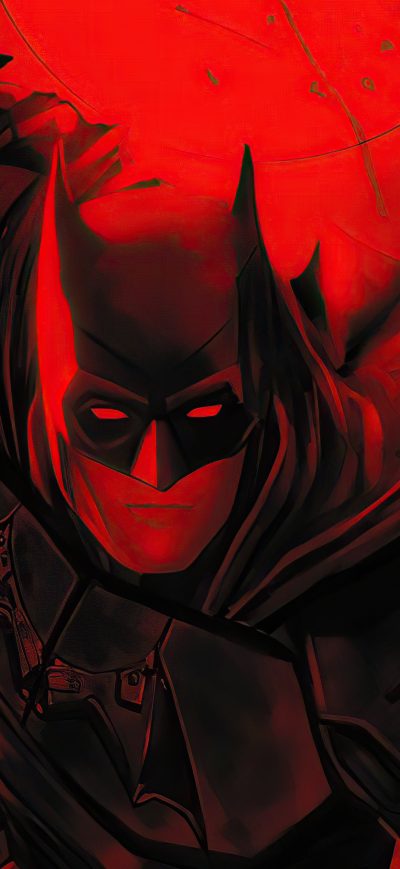 Fond d'écran iPhone The Batman Red Flame 5k