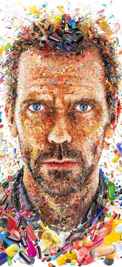 Fond d'écran iPhone Hugh Laurie In House Tv Show Abstract Artwork 8k