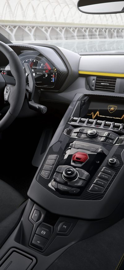 Fond d'écran iPhone 2017 Lamborghini Aventador S Interior 8k