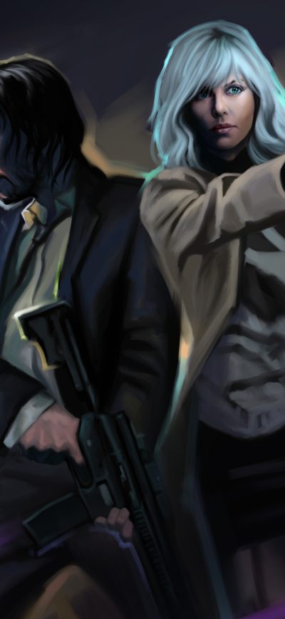 Fond d'écran iPhone John Wick And Atomic Blonde Artwork