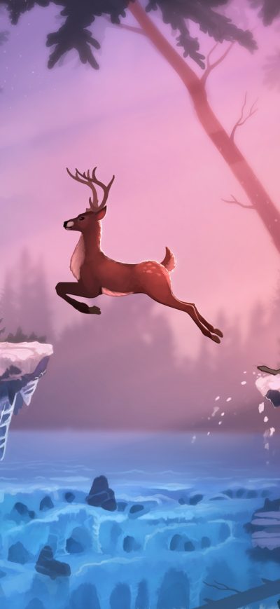 Fond d'écran Deer Artwork sur iPhone