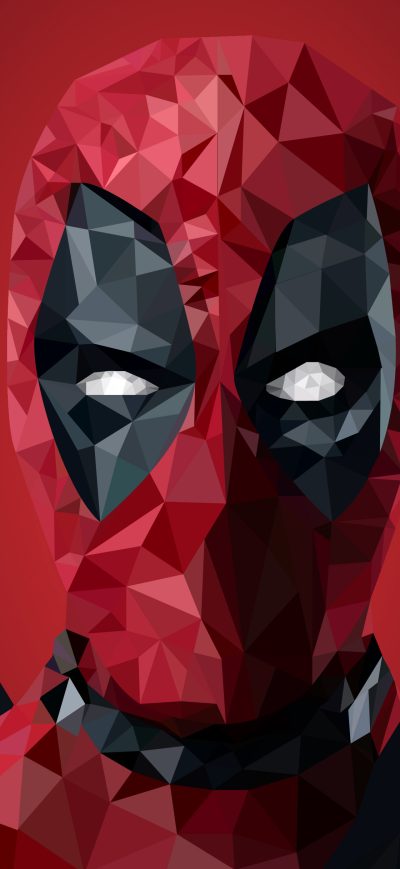 Fond d'écran iPhone Deadpool Low Poly Art 4k