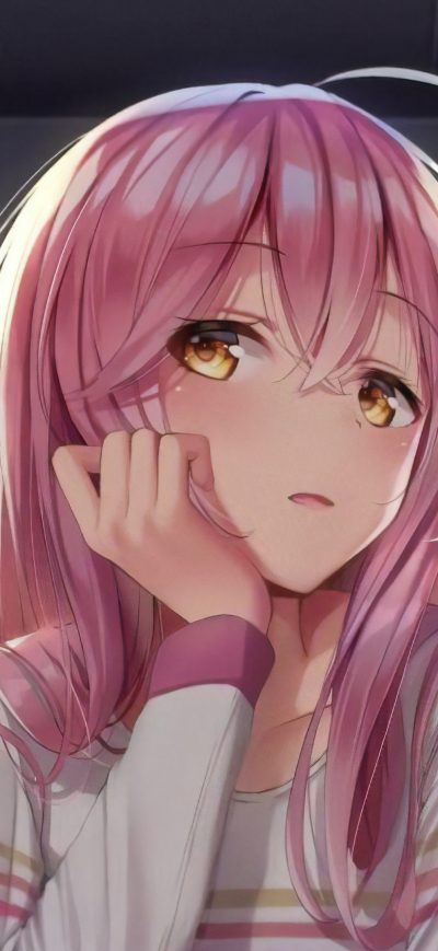 Fond d'écran iPhone Pink Hair Anime Girl Standing In Balcony