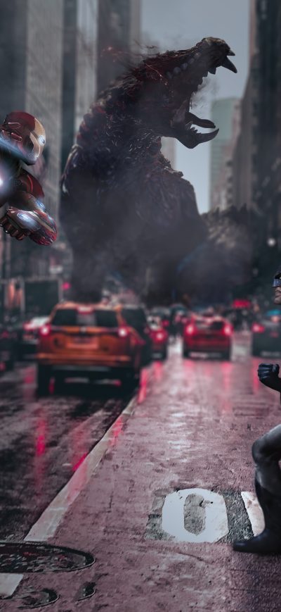 Fond d'écran iPhone Bat Man V Iron Man 4k