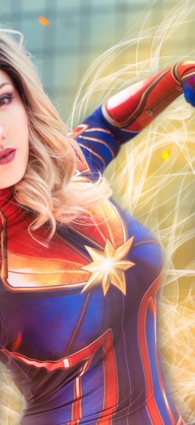 Fond d'écran iPhone Captain Marvel Glowing