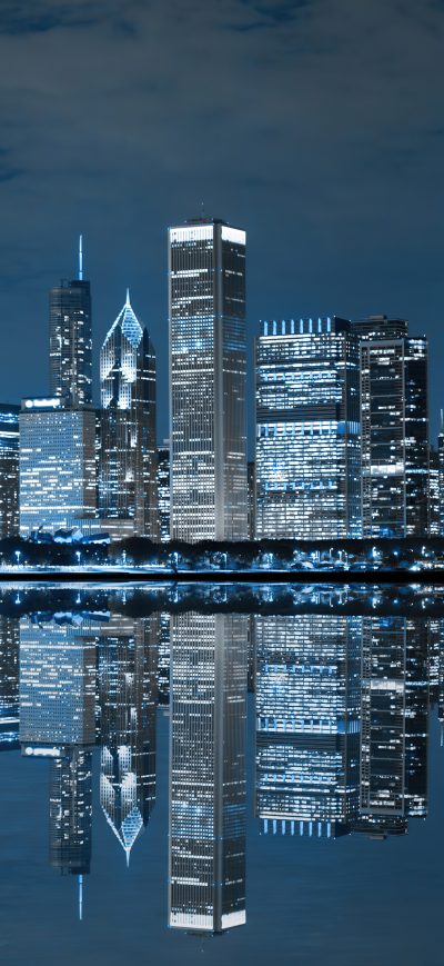 Fond d'écran iPhone Chicago City Lights 5k