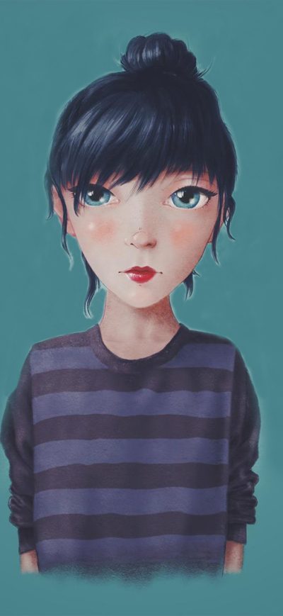 Fond d'écran iPhone Cute Blue Eyes Artwork