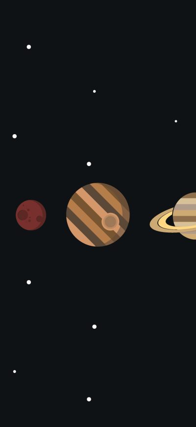 Fond d'écran iPhone Solar System Minimalism