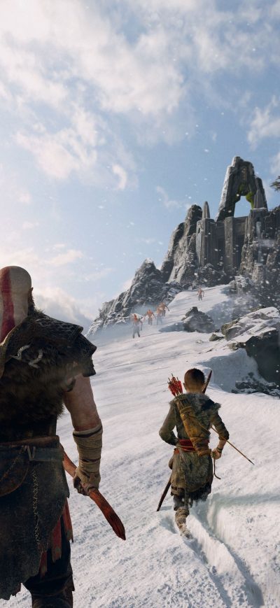 Fond d'écran iPhone 4k God Of War 4 Kratos And Atreus 2018