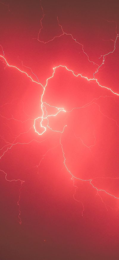 Fond d'écran iPhone Lightning Storm Red Sky 5k
