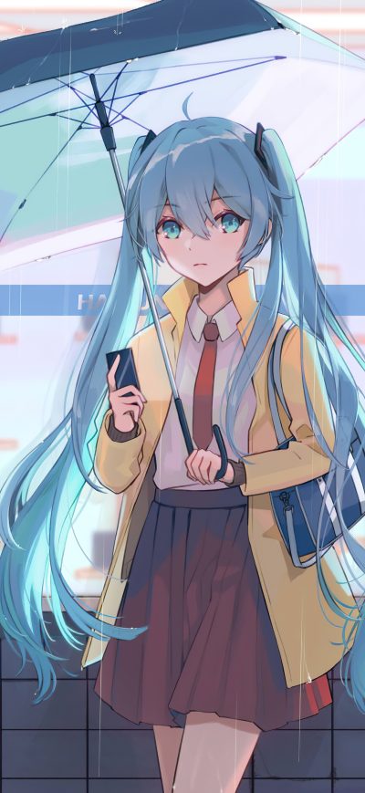 Fond d'écran iPhone Hatunse Miku School Uniform Vocaloid