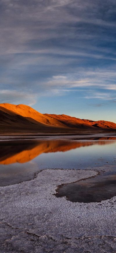 Fond d'écran iPhone Lake Salt Flat Andes 5k