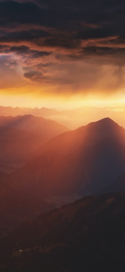 Fond d'écran iPhone Dreamy Mountains Sunset 8k
