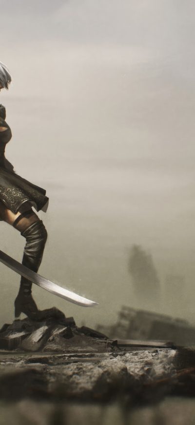 Fond d'écran iPhone YoRHa 2B NieR Automata 5k