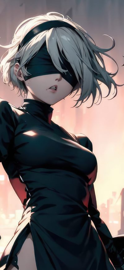 Fond d'écran iPhone YoRHa 2B NieR Automata 4k