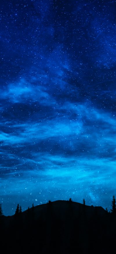Fond d'écran iPhone Summer Night Sky Full Of Stars Over Mountain Landscape